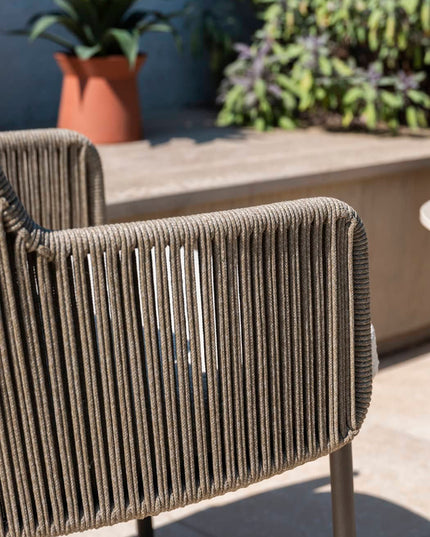 4 Seasons Outdoor Bernini Essstuhl + Geschmack 4SO Prado Teak Tabelle 160 Ø CM Terre Ondel