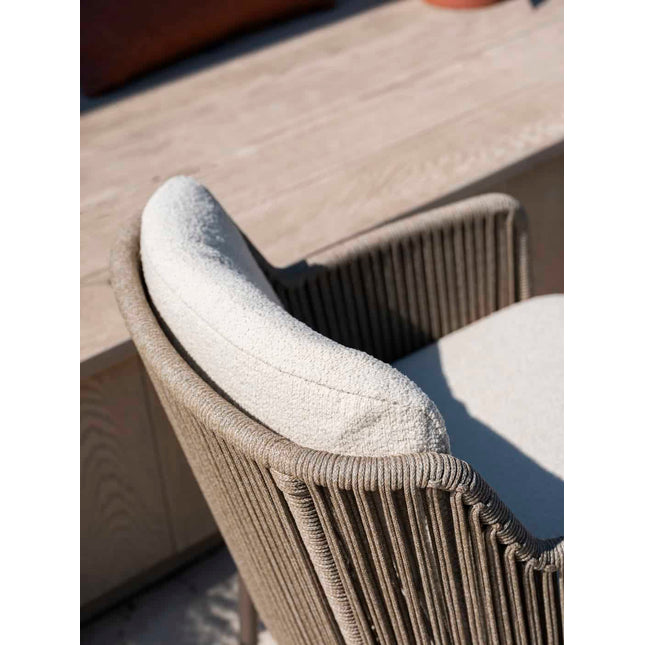 4 Seasons Outdoor Bernini Essstuhl + Geschmack 4SO Prado Tisch mit Keramiktisch Top Barrel Terre 240 cm