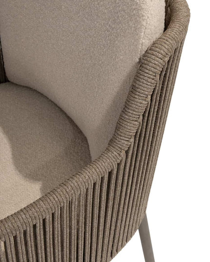 4 Seasons Outdoor Bernini Essstuhl Terre + Vermont Esstisch mit Keramiktisch Top Terre 75 x 75 cm