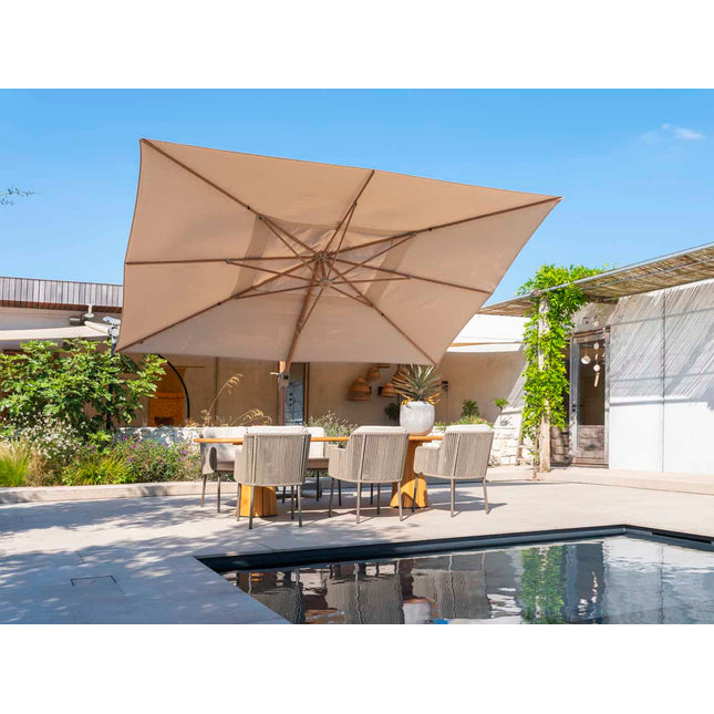 4 Seasons Outdoor Bernini Essstuhl + Geschmack 4SO Capri Tisch-Fass-Form-Teak 240 cm