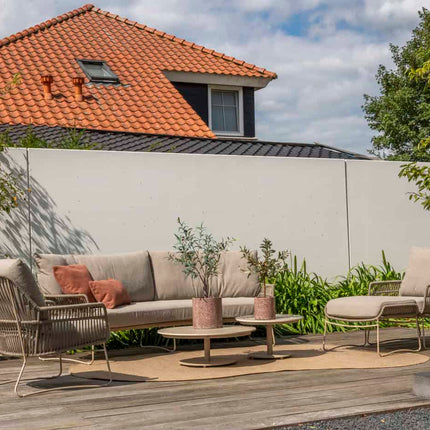 4 Seasons Outdoor Boaz salontafel met keramisch tafelblad, centrale poot latte 60 cm. Ø (H 35)