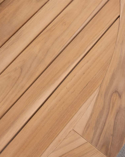 Taste 4SO Saba low dining teak tafel 160 Ø cm antraciet onderstel