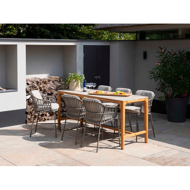 4 Seasons Outdoor Capalbio high dining stoel + Taste 4SO Liam high dining tafel met keramisch blad 220 cm