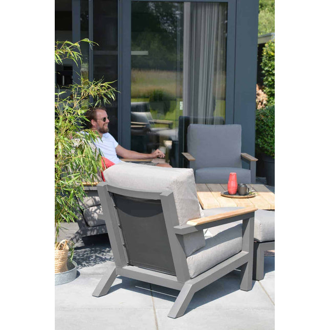 4 Seasons Outdoor Capitol koffietafel vierkant 90 x 90 x 35 cm. teak tafelblad