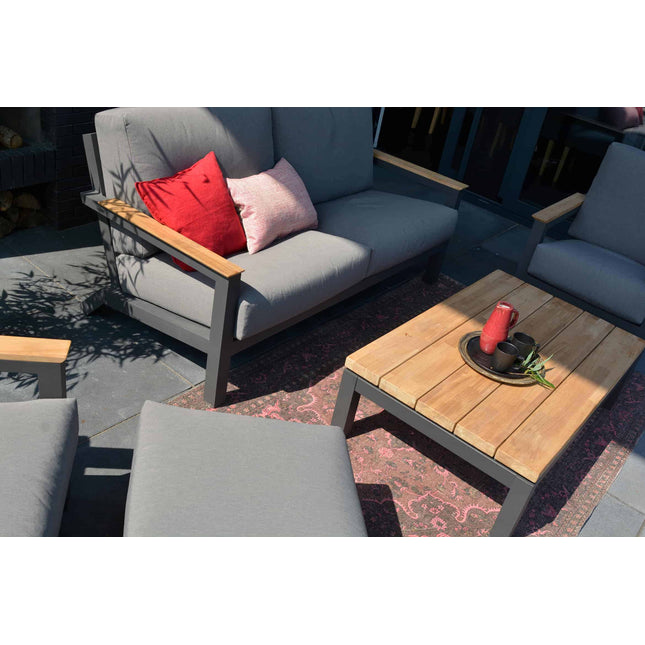 4 Seasons Outdoor Capitol koffietafel vierkant 90 x 90 x 35 cm. teak tafelblad