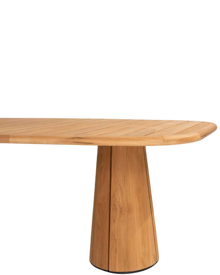 4 Seasons Outdoor Bernini dining stoel + Taste 4SO Capri tafel barrel-vorm teak 240 cm