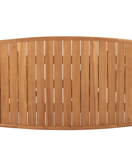 4 Seasons Outdoor Jura dining + Taste 4SO Capri tafel barrel-vorm teak 240 x 110 cm