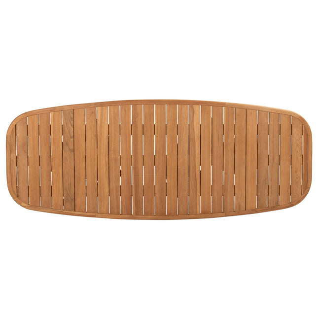 4 Seasons Outdoor Fabrice Essstuhl Latte + Geschmack 4SO Capri Tisch-Fass-Form-Teak 280 cm