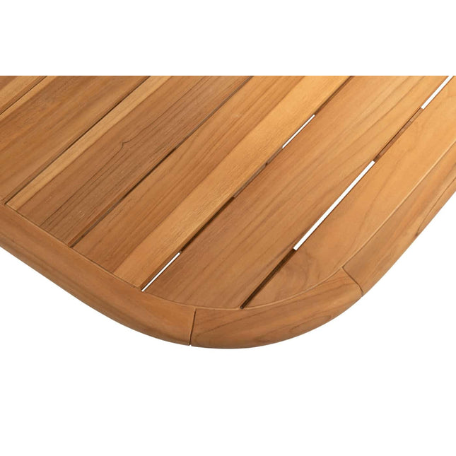 Taste 4SO Puglia low dining stoel + Capri low dining tafel barrel teak 240 cm