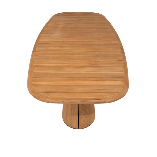 4 Seasons Outdoor Tuinset Capalbio low dining stoel + Taste 4SO Capri low dining tafel barrel-vorm teak 240 x 110 cm