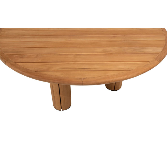 4 Seasons Outdoor Jura Dining + Geschmack 4SO Corsica Tisch Kieselform Teak 240 x 130 cm