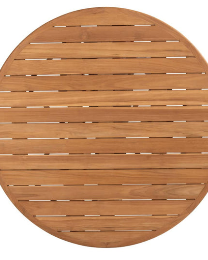 4 Seasons Outdoor Fabrice dining stoel latte + Taste 4SO Corsica tafel teak 160 Ø cm