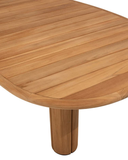 4 Seasons Outdoor Samos Essstuhl + Geschmack 4SO Corsica Tisch Kieselform Teak 240 cm