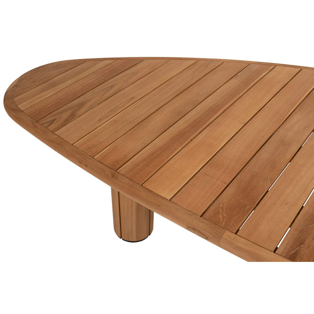 4 Seasons Outdoor Fabrice Essstuhl Latte + Geschmack 4SO Korsica Tisch Kieselform Teak 240 cm