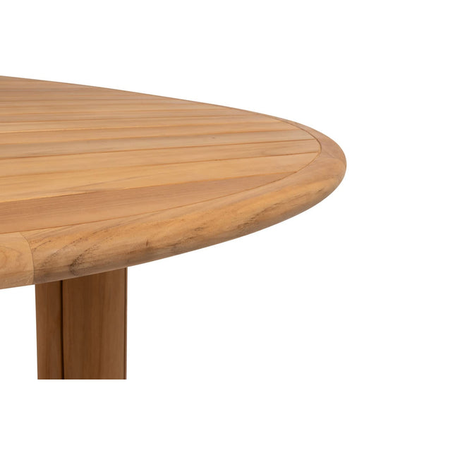 4 Seasons Outdoor Jura Dining + Geschmack 4SO Corsica Tisch Kieselform Teak 240 x 130 cm