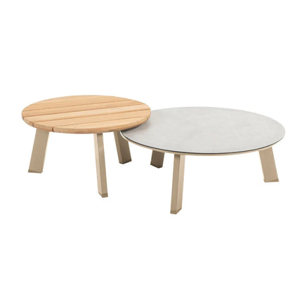 Taste 4SO Emma set van 2 salontafels latte, 65 en 80 cm. Ø  printed keramiek / teak top