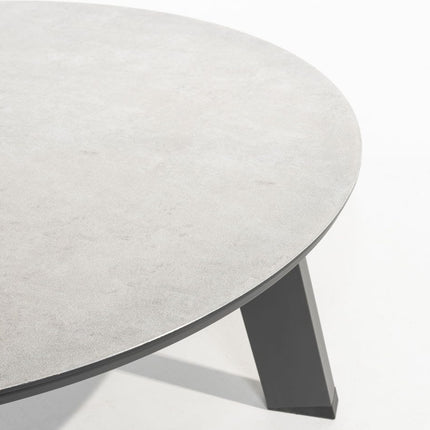 Taste 4SO Emma Set von 2 Kaffeetischen Anthrazit, 65 und 80 cm. Ø Keramik / Teakchen