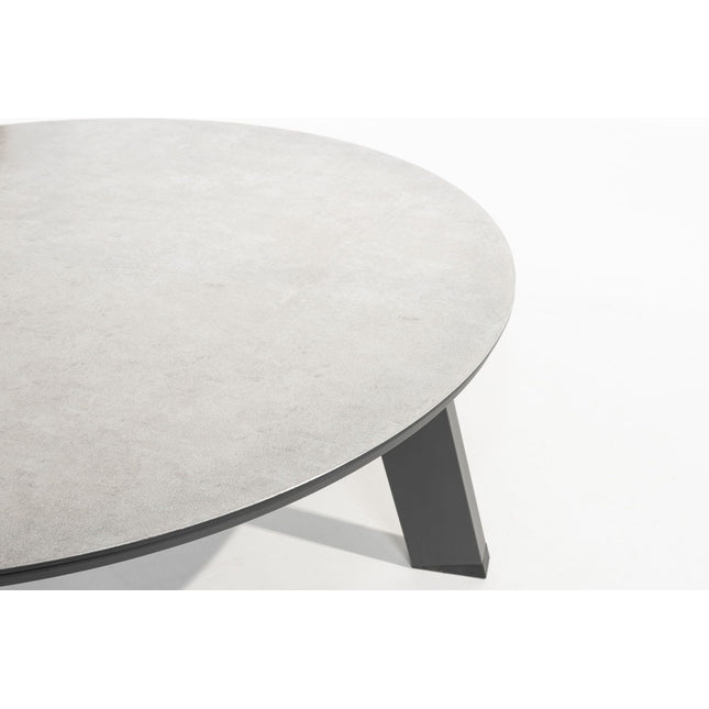 Taste 4SO Emma set van 2 salontafels antraciet, 65 en 80 cm. Ø  keramiek / teak top