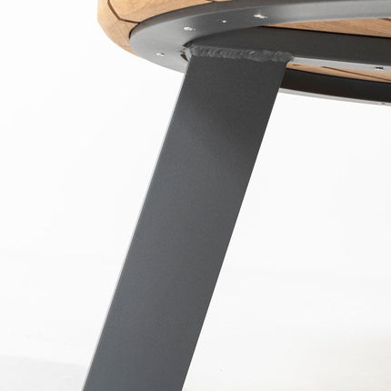Taste 4SO Emma Set von 2 Kaffeetischen Anthrazit, 65 und 80 cm. Ø Keramik / Teakchen