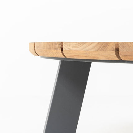 Taste 4SO Emma Set von 2 Kaffeetischen Anthrazit, 65 und 80 cm. Ø Keramik / Teakchen