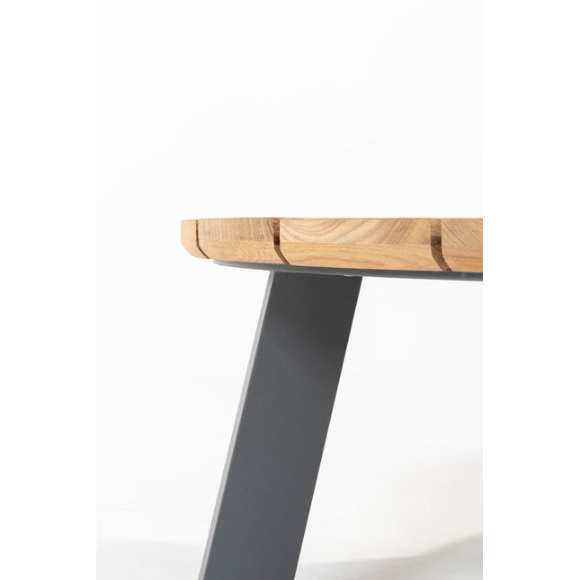 Taste 4SO Emma set van 2 salontafels antraciet, 65 en 80 cm. Ø  keramiek / teak top