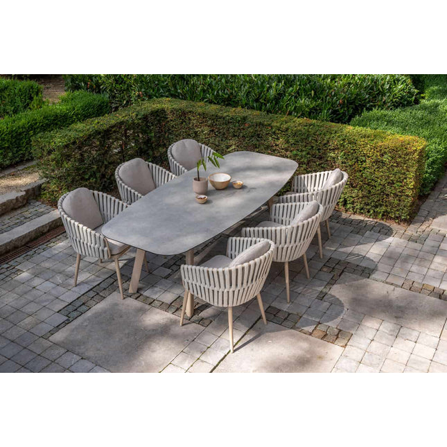 Taste 4SO Eva dining + Manolo tafel latte met geprint keramiek tafelblad 240 cm