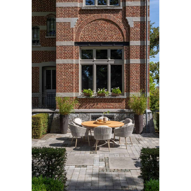 Taste 4SO Eva dining + Prado teak tafel 160 Ø cm