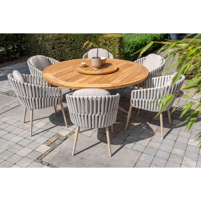 Taste 4SO Eva dining + Prado teak tafel 160 Ø cm