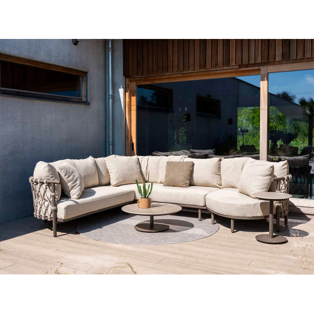 4 Seasons Outdoor Boaz salontafel met keramisch tafelblad, centrale poot terre 80 cm. Ø (H 30)