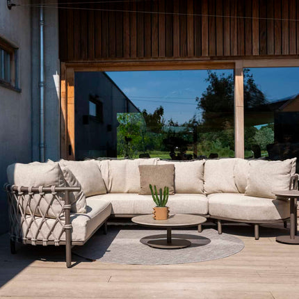 4 Seasons Outdoor Ezra loungeset + Boaz salontafel 80 Ø cm terre