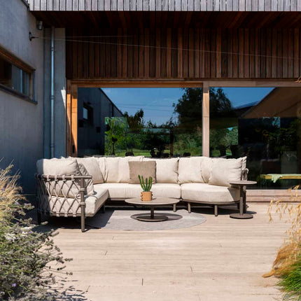 4 Seasons Outdoor Ezra loungeset + Boaz salontafel 80 Ø cm terre