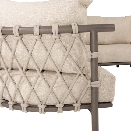 4 Seasons Outdoor Ezra loungeset + Boaz salontafel 80 Ø cm terre