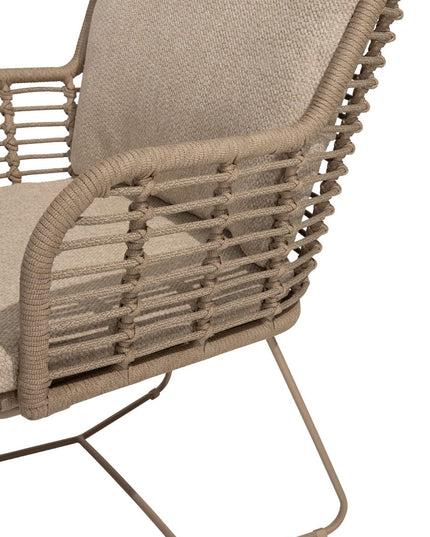 4 Seasons Outdoor Fabrice Essstuhl Latte + Geschmack 4SO Manolo Tisch Latte mit bedrucktem Keramiktisch Top 240 cm