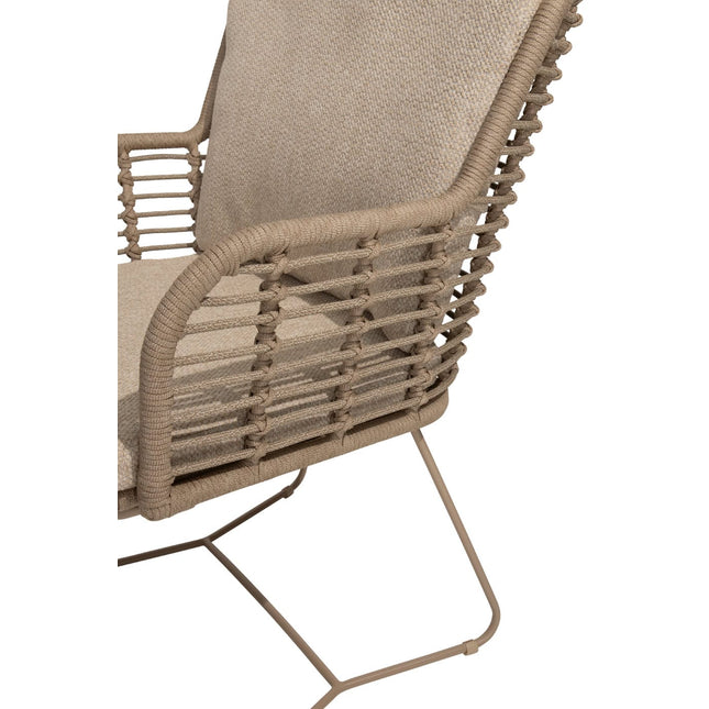 4 Seasons Outdoor Fabrice dining stoel latte + Taste 4SO Manolo tafel latte met geprint keramiek tafelblad 240 cm