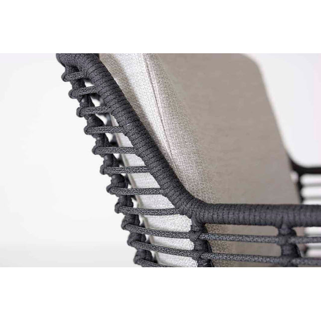 4 Seasons Outdoor Fabrice Essanthrazit + Geschmack 4SO Prado Teak Tabelle 130 Ø cm
