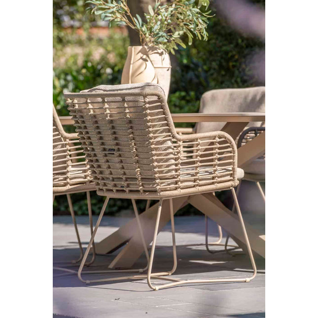 4 Seasons Outdoor Fabrice dining stoel latte incl. 2 kussens