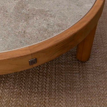 4 Seasons Outdoor Finn salontafel met keramisch tafelblad 85 cm. Ø (H 25)