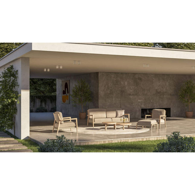 4 Seasons Outdoor Julia 3-zits lounge bank brushed teak incl. 4 kussens