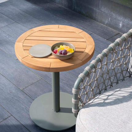 4 Seasons Outdoor Volta bijzettafel centrale poot olive 45 cm. Ø (H 55)