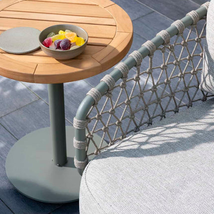 4 Seasons Outdoor Volta bijzettafel centrale poot olive 45 cm. Ø (H 55)