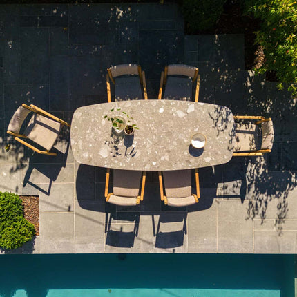 4 Seasons Outdoor Levi stapelbare dining stoel teak incl. 2 kussens