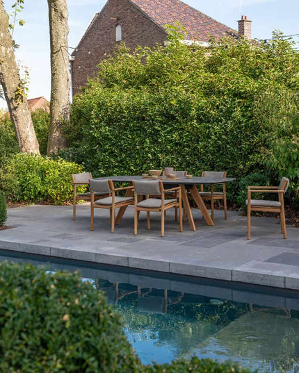 4 Seasons Outdoor Levi Stackbares Essen + Geschmack 4SO Prado Teak Tisch Oval 240 cm