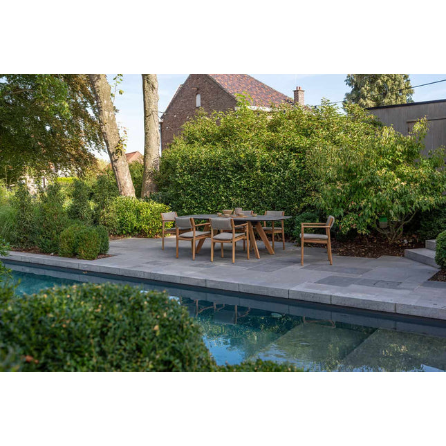 4 Seasons Outdoor Levi Stackbares Essen + Geschmack 4SO Prado Teak Tisch Oval 240 cm