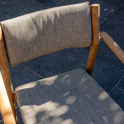 4 Seasons Outdoor Levi stapelbare dining stoel teak incl. 2 kussens