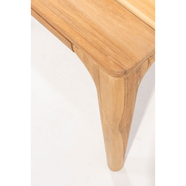 Taste 4SO Parma stapelbare dining latte + Liam teak tafel 180 cm