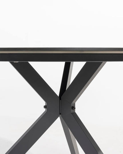 4 Seasons Outdoor Veneto Dining Anthrazit + Locarno Tisch HPL Schiefer Anthrazit 130 Ø CM