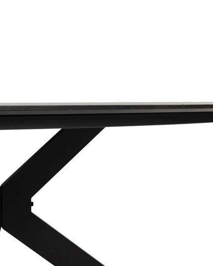 Taste 4SO Manitoba stapelbare dining stoel antraciet + 4 Seasons Outdoor Locarno tafel HPL slate antraciet 160 Ø cm