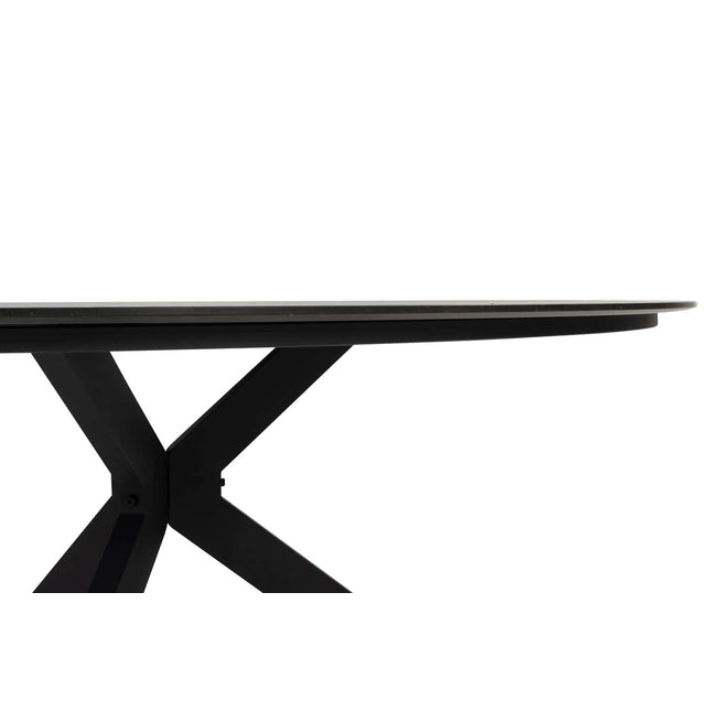 Taste 4SO Manitoba stapelbare dining stoel antraciet + 4 Seasons Outdoor Locarno tafel HPL slate antraciet 160 Ø cm