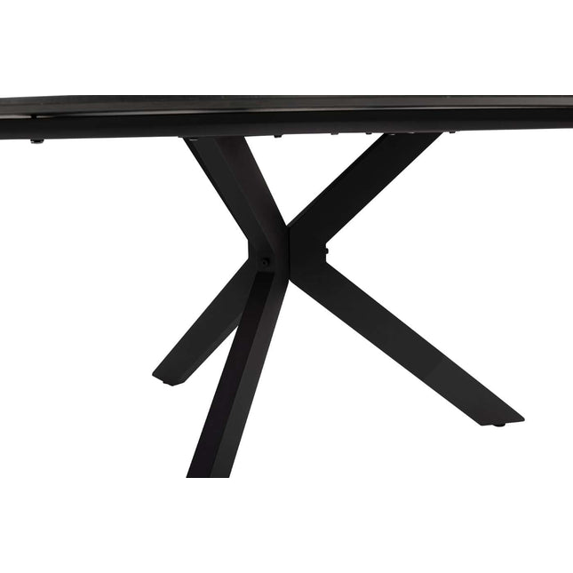 Taste 4SO Manitoba stapelbare dining stoel antraciet + 4 Seasons Outdoor Locarno tafel HPL slate antraciet 160 Ø cm