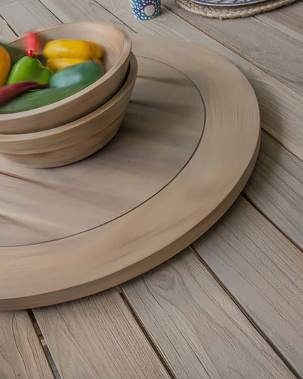 Taste 4SO Barista dining antraciet + Louvre teak tafel 160 Ø cm